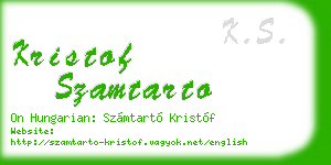 kristof szamtarto business card