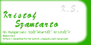 kristof szamtarto business card